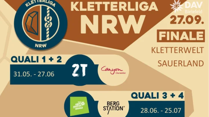 Hier sieht man einen Plakatausschnitt der Kletterliga mit den ersten beiden Stationen | © DAV Bielefeld