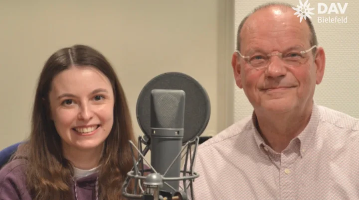 Nicole und Volker im Studio zur Aufnahme des Sektionsbeitrags | © DAV Bielefeld