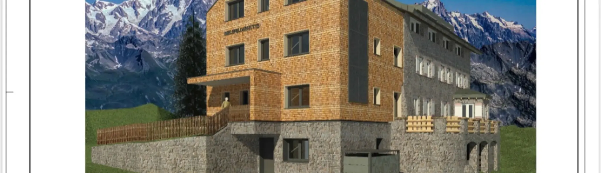 Ein mehrstöckiges Gebäude in alpiner Umgebung | © DAV Bielefeld