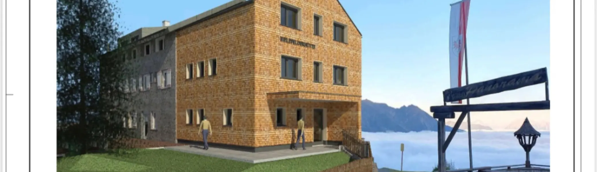 Die Fassade besteht aus horizontalen Holzlatten, gleichmäßig strukturiert. Es sind mehrere rechteckige Fenster sichtbar, alle in einheitlicher Größe. | © DAV Bielefeld