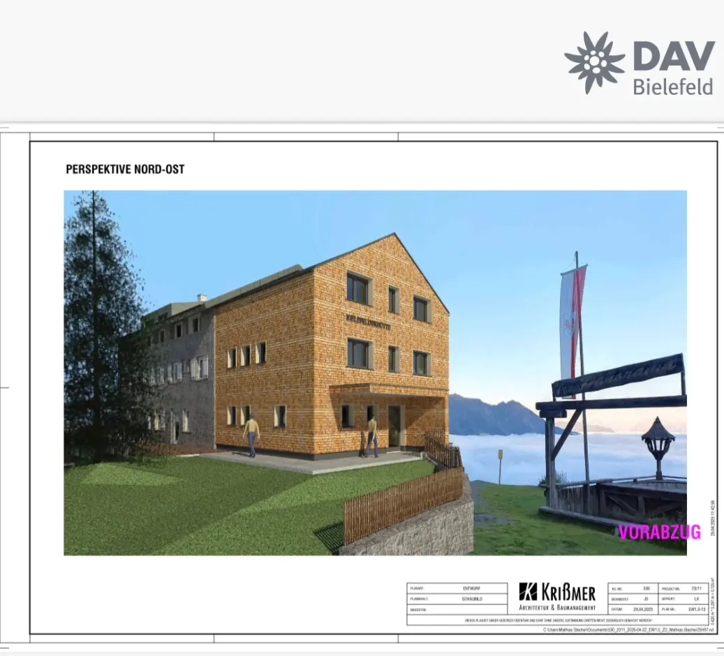 Entwurfsmodell der neuen Bielefelder Hütte | © DAV Bielefeld