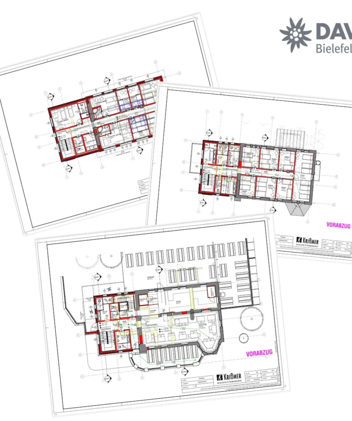 technische Zeichnung der neuen Bielefelder Hütte | © DAV Bielefeld