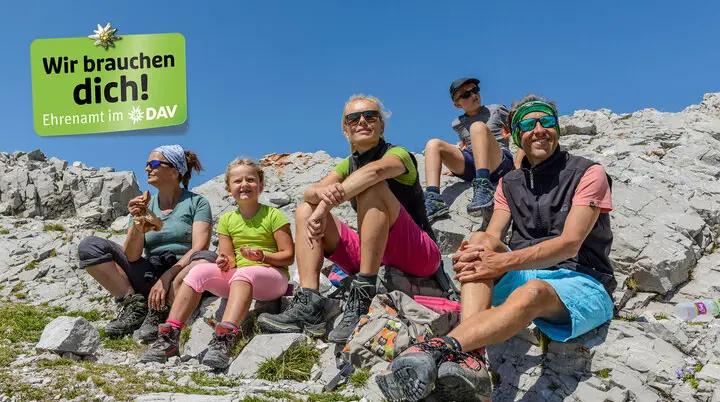 Kampagnenmotiv: Ehrenamtliche Unterstützung beim DAV - Imagefoto | © DAV / Norbert Freudenthaler