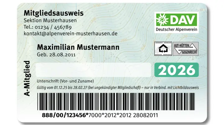 Der DAV Mitgliedsausweis | © DAV