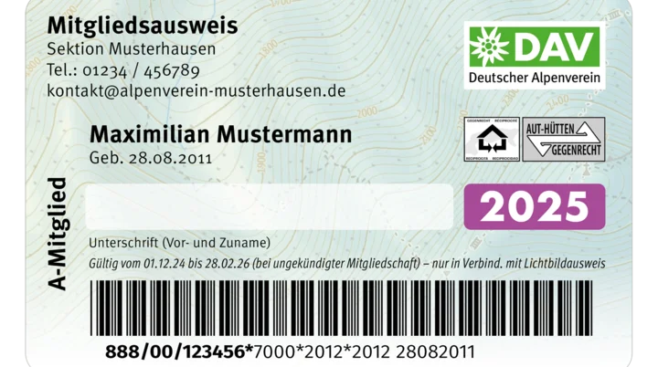 DAV-Mitgliedsausweis 2025 | © DAV
